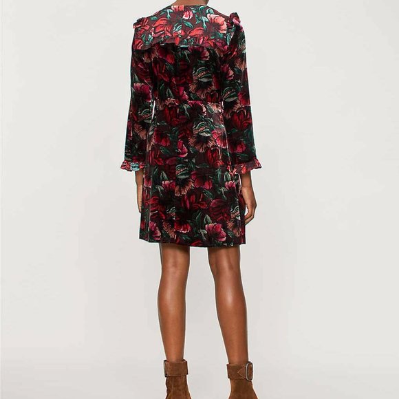 Sandro Floral Velvet Dress - Picture 3 of 11